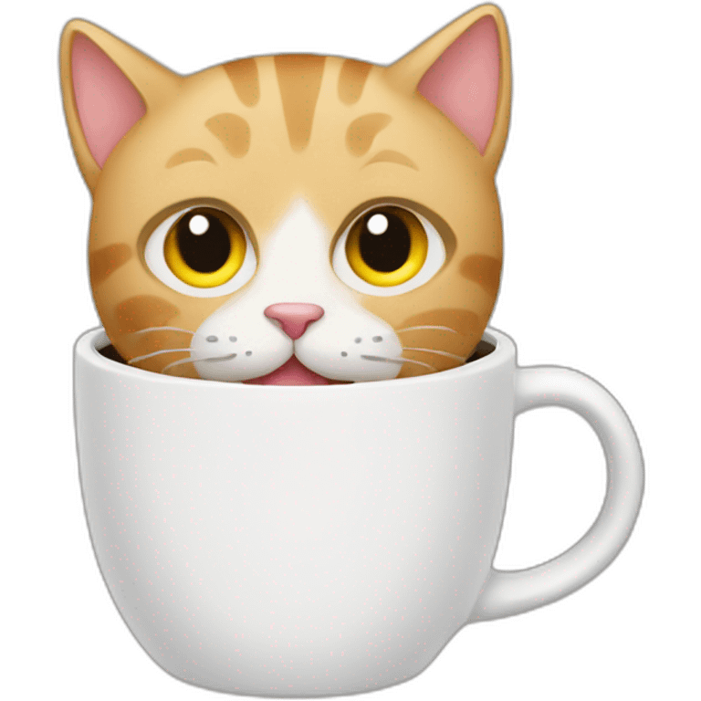 cat in a mug in a car emoji