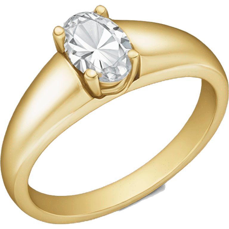 gold wedding band with big oval diamond  emoji