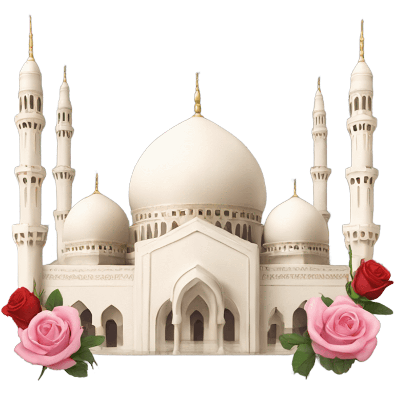 mosque and roses emoji