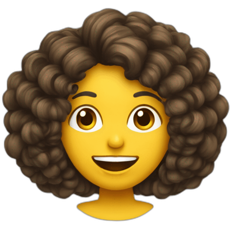 Femme Métisse au cheveux bouclés avec une banana dans sa bouche emoji