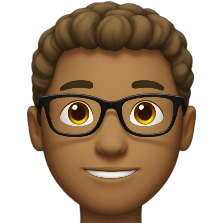 Young man wearing black glasses emoji