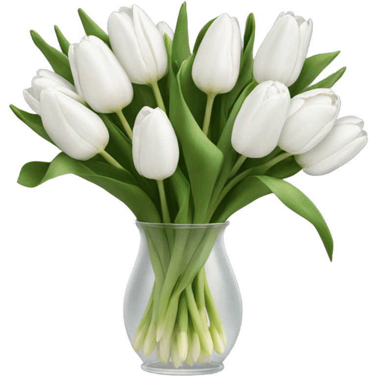 white tulip bouquet  emoji