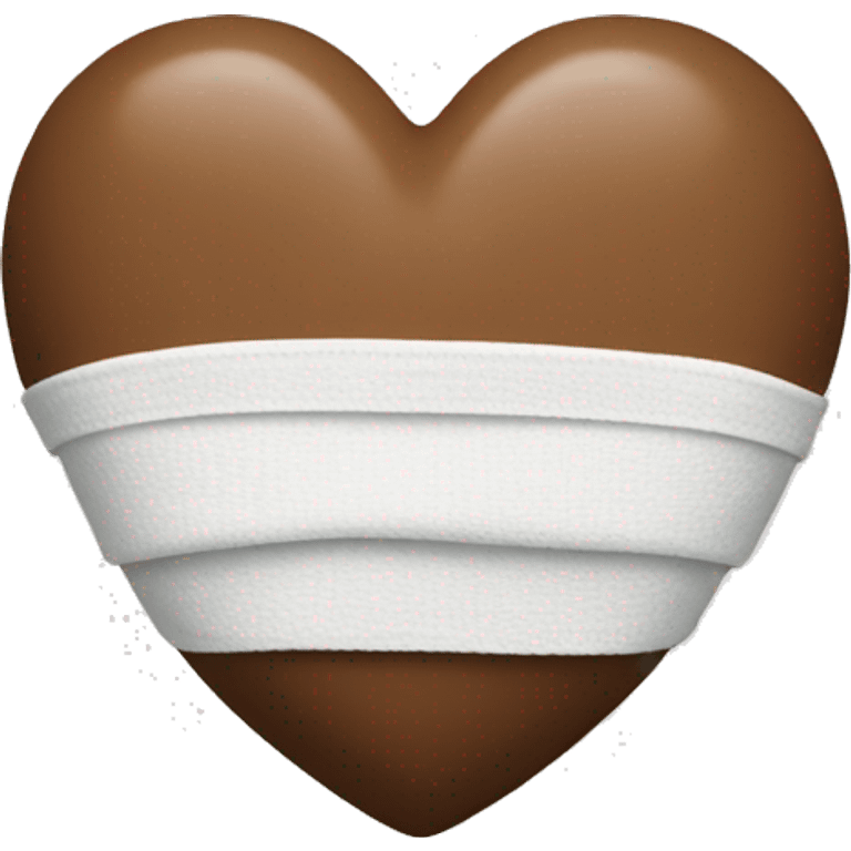 brown heart with white bandages emoji