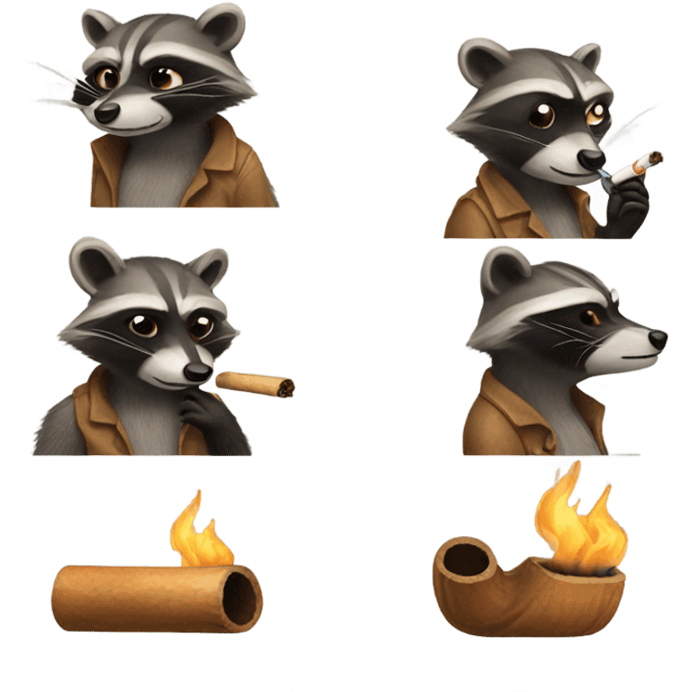 Smoking raccoon emoji