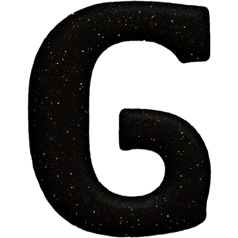 black Glitter letter G emoji