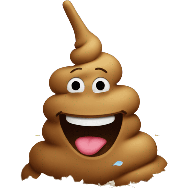 friendly poop with a goofy smile and confetti around him emoji