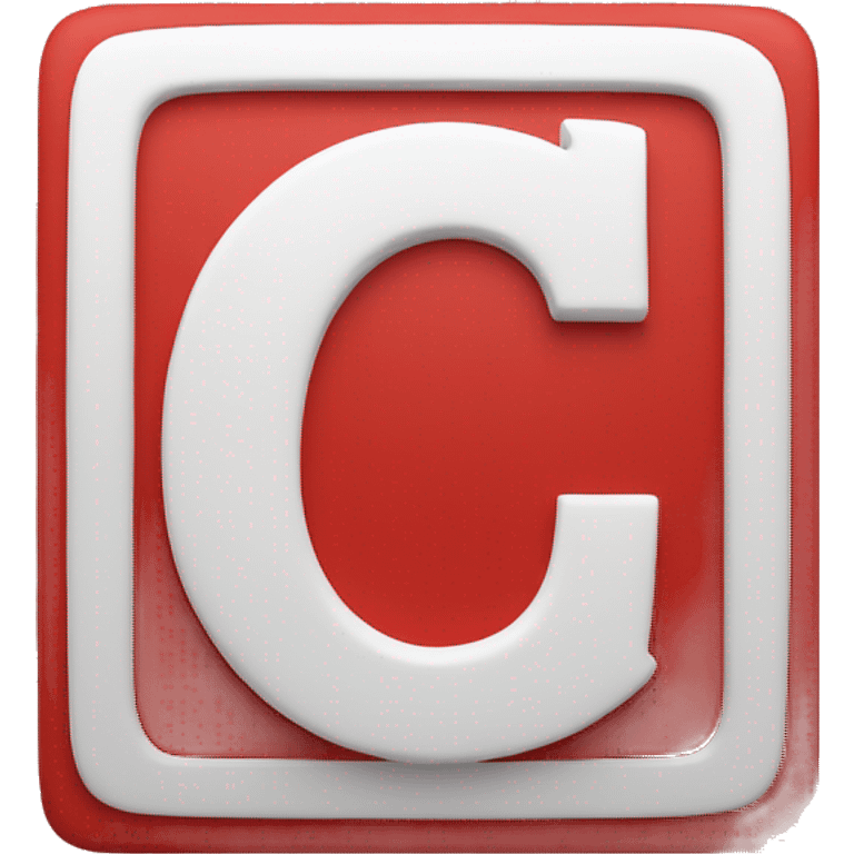 white letter C placed in a red square emoji