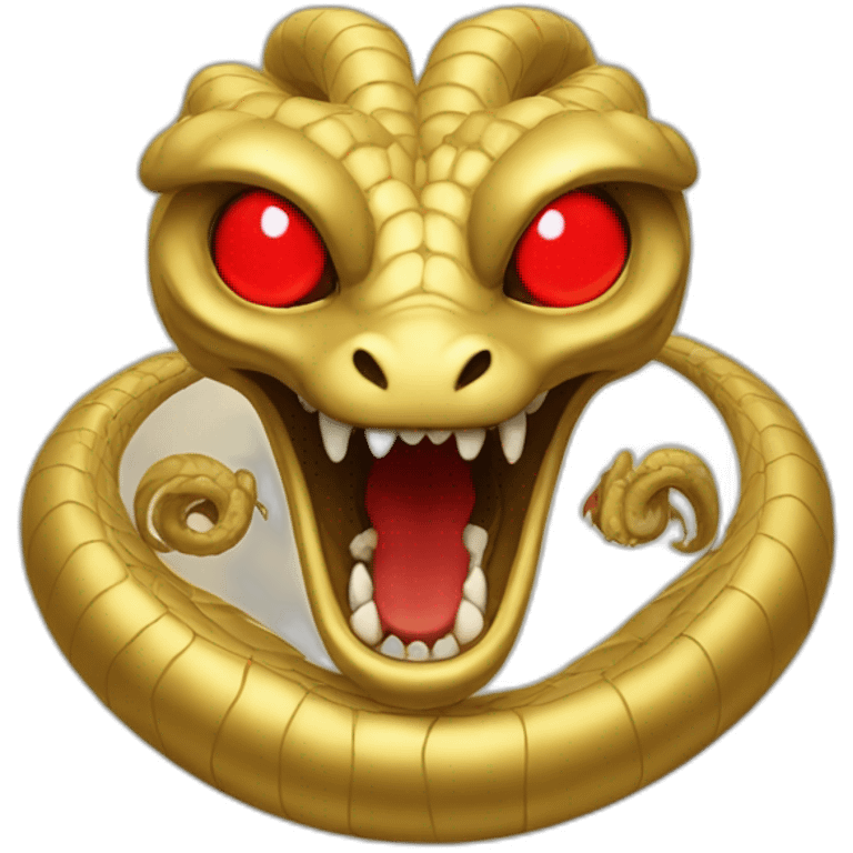 hydra with red eyes on gold emoji