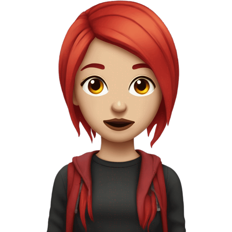 Emo girl with facial piercings and red hair  emoji