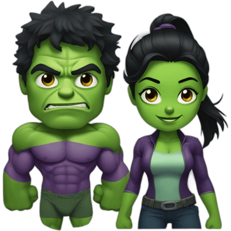 Hulk with she hulk emoji