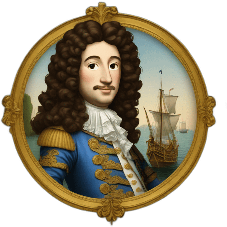 Louis XIV sur un bateau emoji