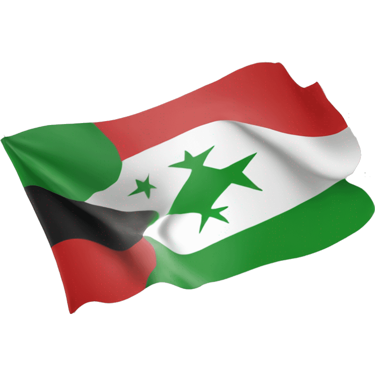 Syrian flag but green color not red  emoji