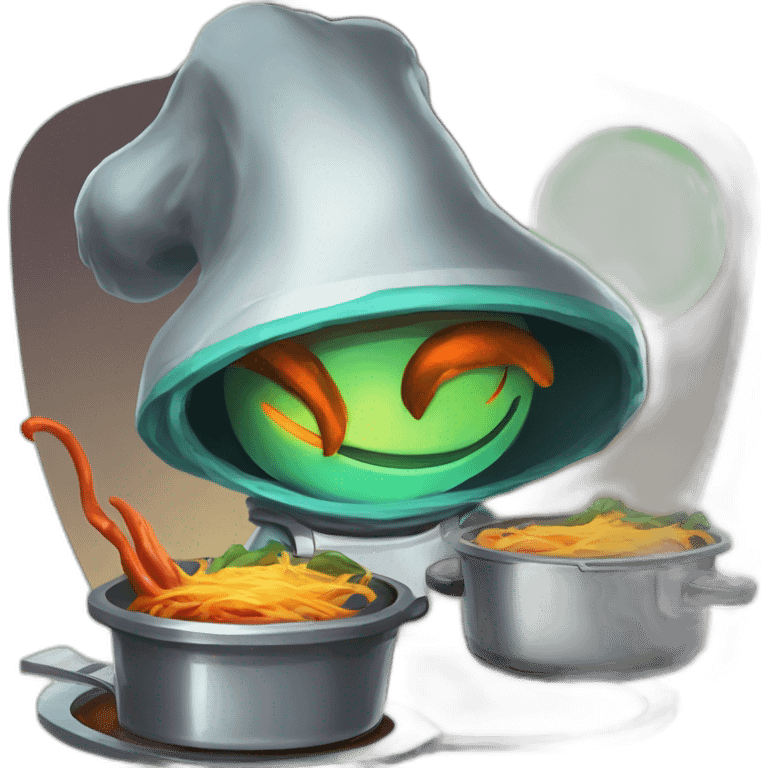 alien chef scifi roguelike rpg style inspired by slay the spire digital art emoji