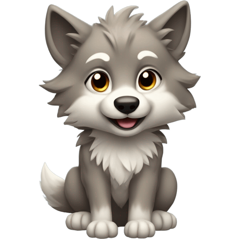 Wolf cute emoji