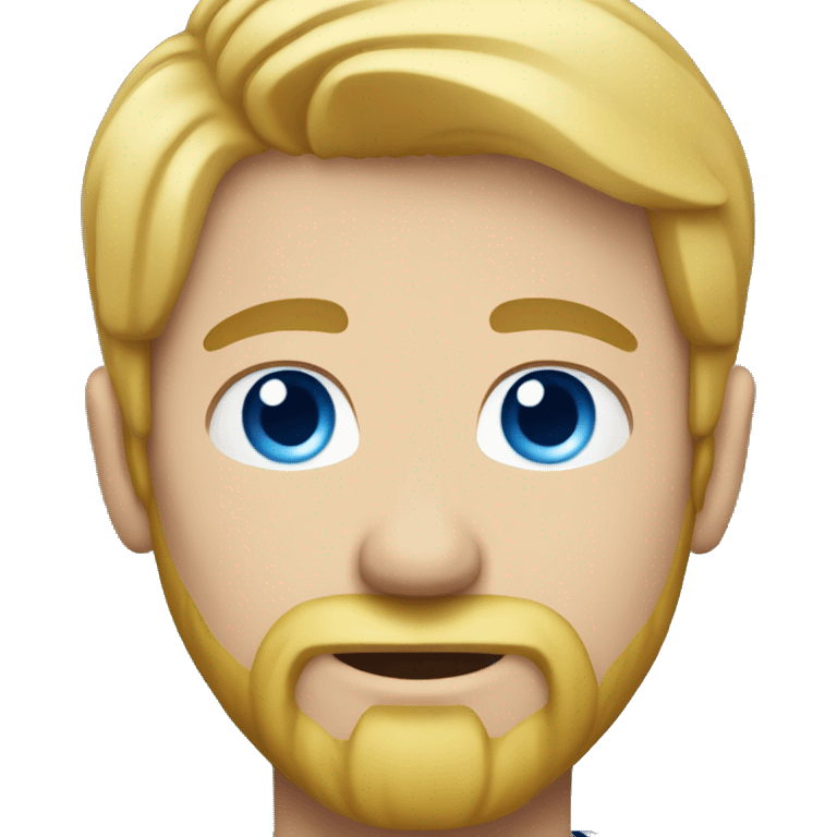 Man with flown blonde hair and blue eyes and beard emoji