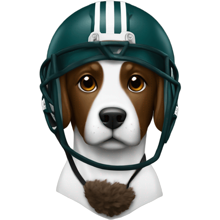 Dog with Phila Eagles helmet on  emoji