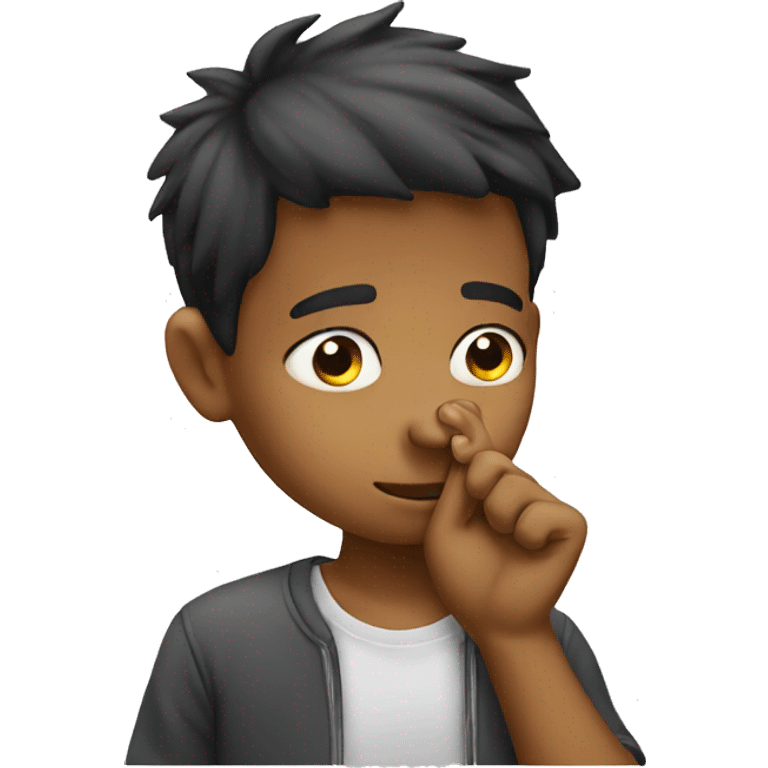 boy picking nose emoji