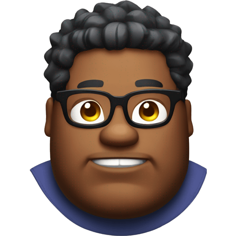 Fat man with glasses playing brawl stars emoji