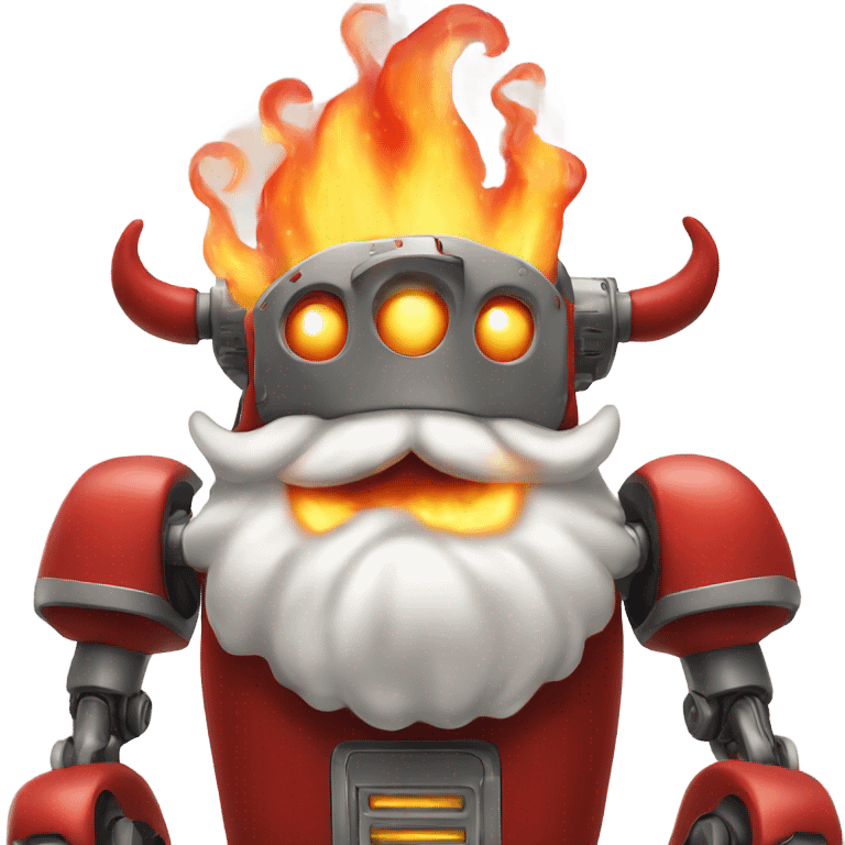 Fire-breathing robot santa emoji