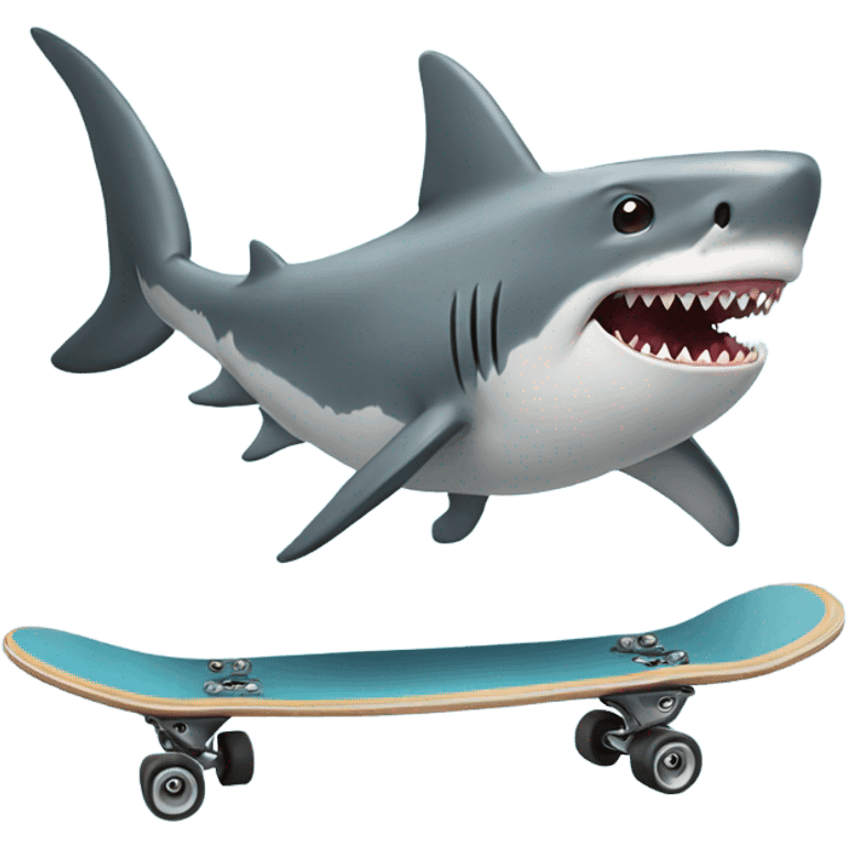 Shark with skate board emoji