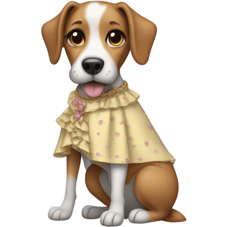 Dog wearing a dress emoji