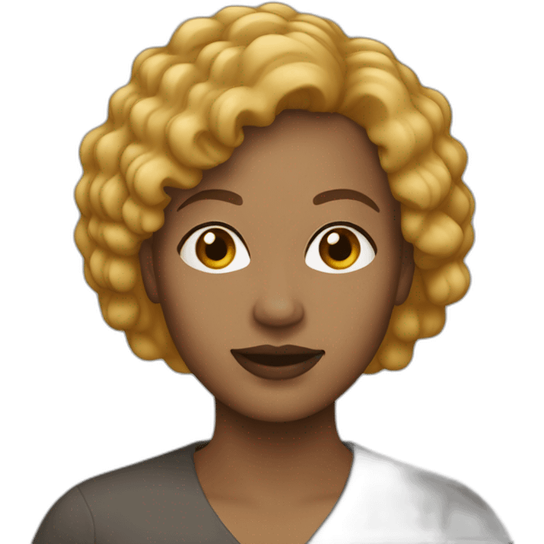 Woman at 40s light skin short wheat hair emoji