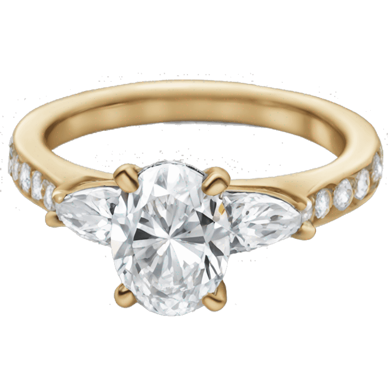 3 carat oval engagement ring gold band emoji