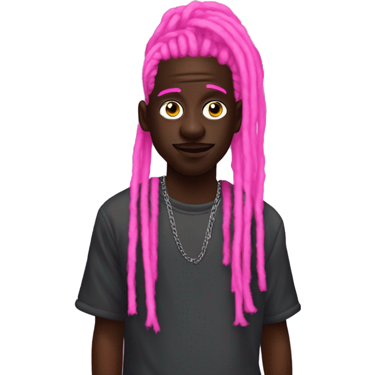 Lil yachty with bright neon glowing pink dreads emoji