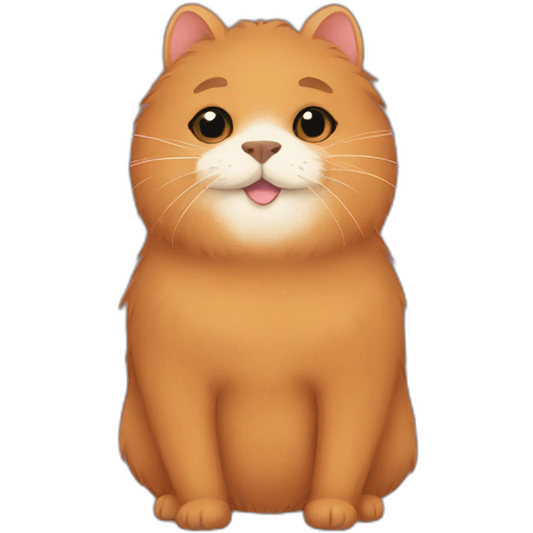 Capibara hug orange persian cat emoji