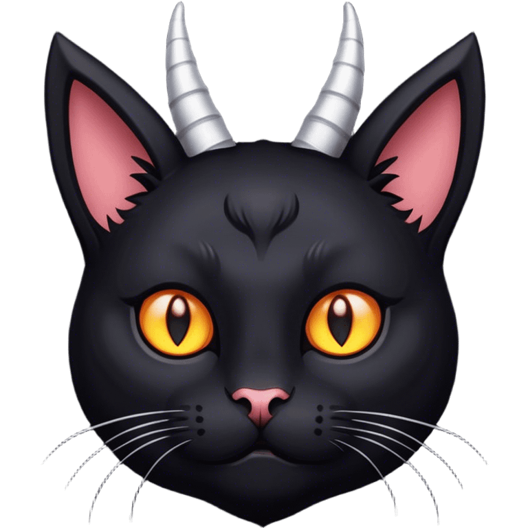 Black cat with horns emoji