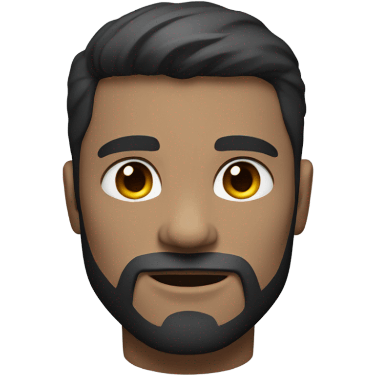 muscular man face half robot with short straight, dark hair and a neatly trimmed beard emoji