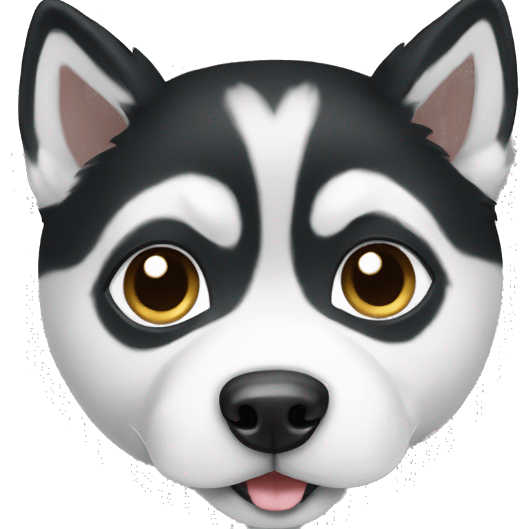 Black and white short hair husky emoji