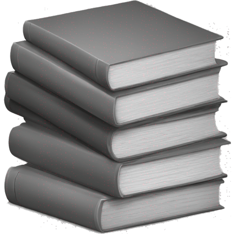 stack of books in greyscale emoji