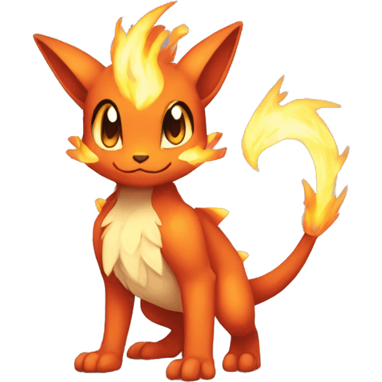 a anthro chibi-style fire-type Fakémon-hybrid full body emoji