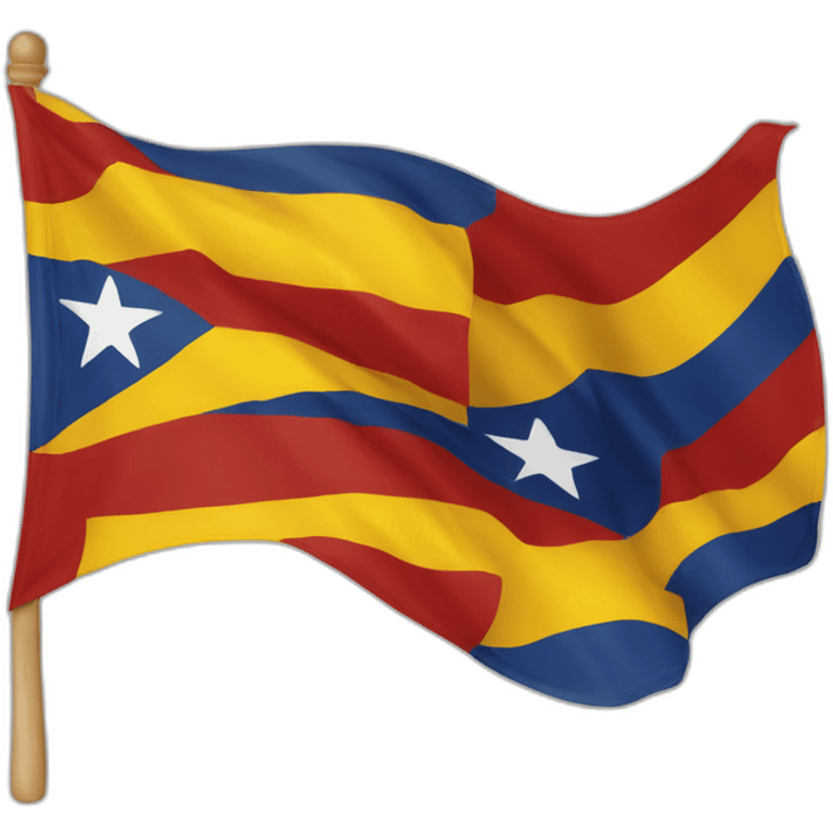 Drapeau Catalan avec étoile emoji