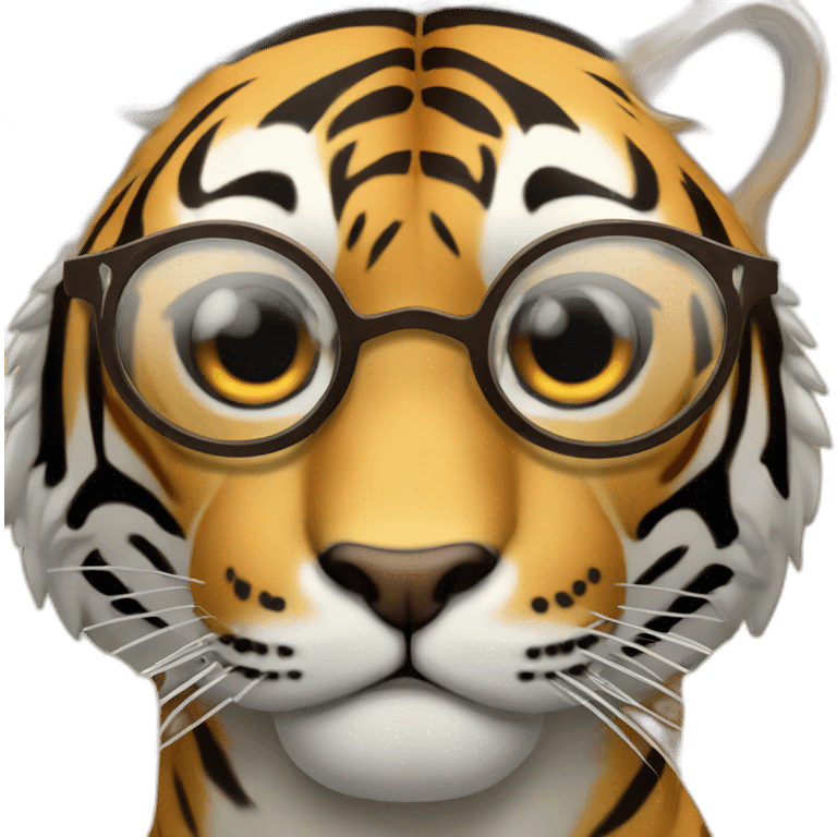 tigre con gafas  emoji