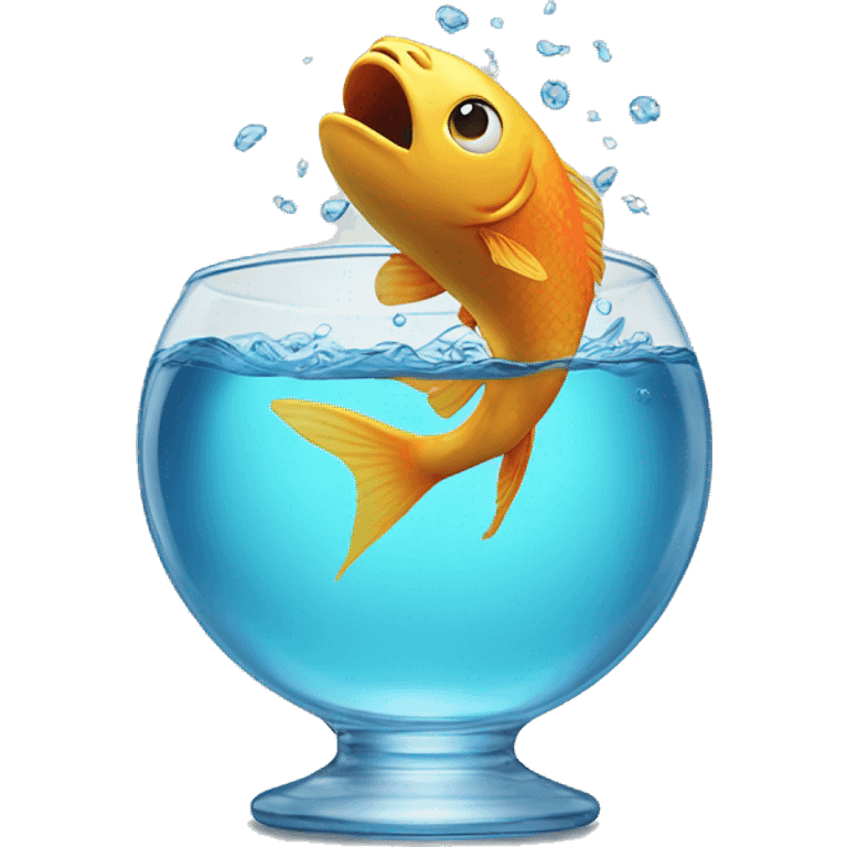 fish jumping out of fish bowl emoji