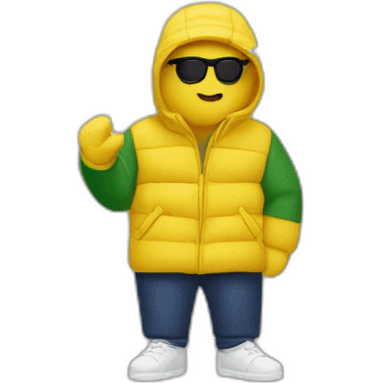 smoker with lacoste yellow puffer emoji