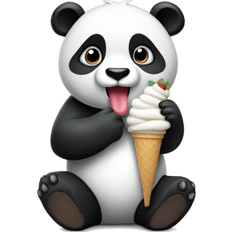 Panda eating ice cream emoji