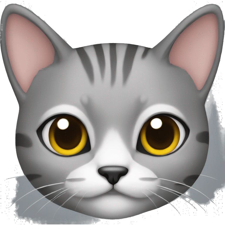 crea un gato color gris emoji