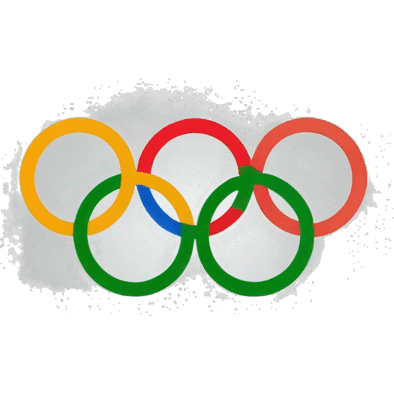 Logo delle olimpiadi, cinque cerchi posizionati tre sopra e due sotto emoji