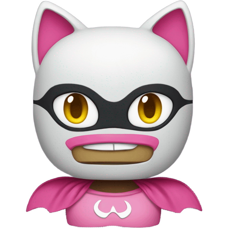 Hello kitty with a Batman mask emoji