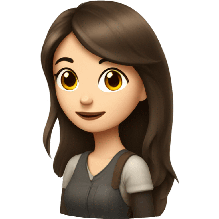 Brunette girl with mushrooms emoji