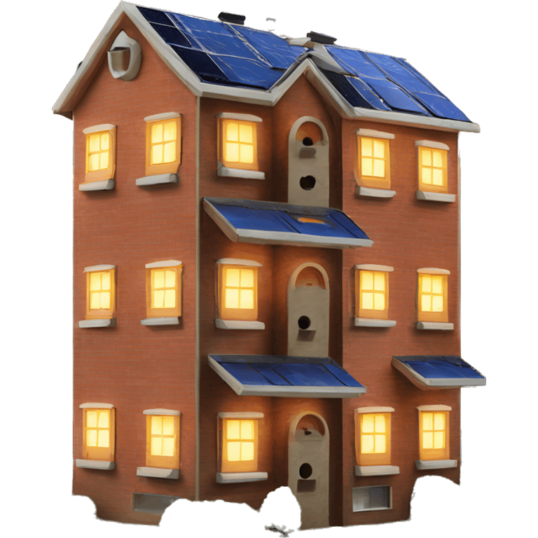 Apartment building shaped birdhouses with solar lights  emoji