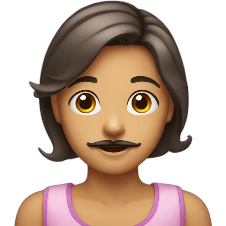 mustachioed girl emoji