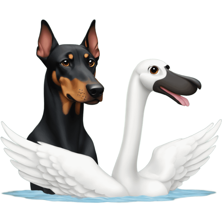 swan and doberman emoji