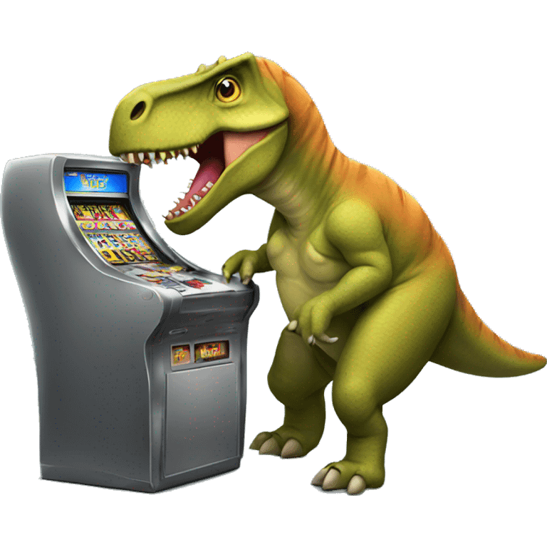 Dinosaur playing slots emoji