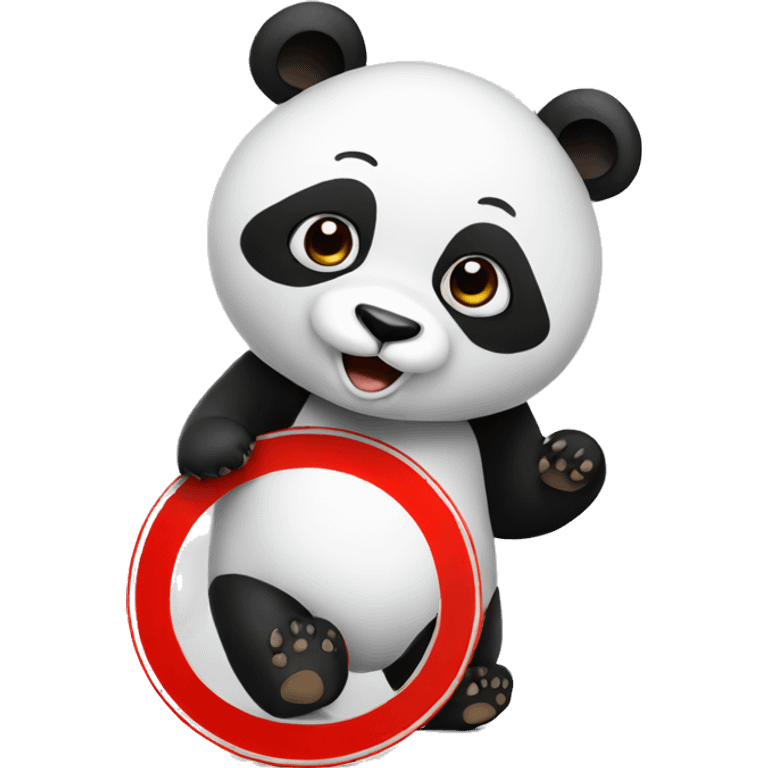 Panda with stop sign emoji