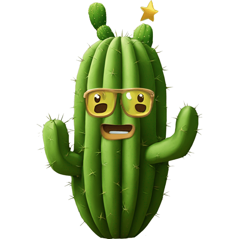 A cactus flying out of a castle emoji