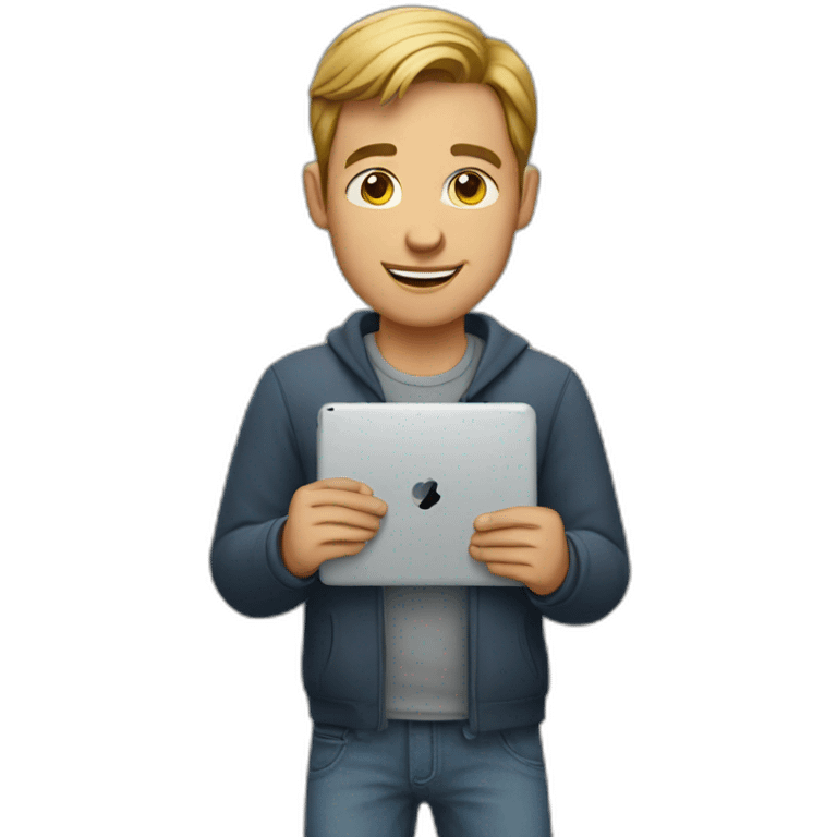 man holding ipad emoji